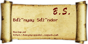 Bányay Sándor névjegykártya