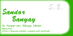 sandor banyay business card
